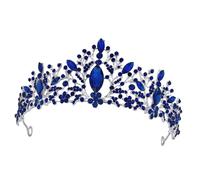 DECHOUS Tiara Azul Cristales Decorativos para Bodas y Fiestas, Accesorio el Cabello Diseño en Forma de Diadema, Tocado Elegante para Novias y Graduaciones, Complemento para Despedidas