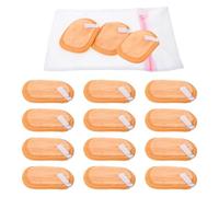 DECHOUS Toallitas Faciales de Doble Capa Reutilizables 16 Piezas Naranjas con Bolsa para Lavado, Toallas para Secar la Cara y Discos Desmaquillantes Lavables para Limpieza Facial y Viajes