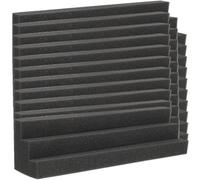 DECHOUS Trampas de Graves Acústicas Trapezoidales de Espuma Absorbente Negra Ignífuga 12 Unidades 7.5x7.5x30 Cm para Aislamiento Acústico en Ktv, Estudio y Sala de Ensayo
