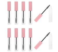 DECHOUS Tubo de Rímel Vacío para Pestañas 10 Ml, Set 10 Piezas, Envase Plástico con Varita Aplicadora, Color Rosa Mate, Contenedor Recargable para Crema de Pestañas, Adecuado
