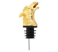 DECHOUS Vertedor de Vino y Licor Forma de Cabeza de Caballo, Tapón Antigoteo Dorado de Acero Inoxidable para Botellas de Whisky, Aceite y Vino Tinto, Accesorio para Fiestas y Año Chino