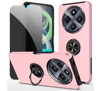 Dechyi Privacidad Funda para Xiaomi Redmi 14C Carcasa con Anti Espía Protector Pantalla con Soporte de Anillo-Negro