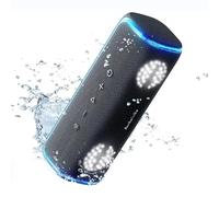 Decibelvibe - Altavoz Bluetooth portátil e impermeable con luz, IPX7, 30 W, graves profundos, Bluetooth 5.3, 25 horas de duración de la batería, LED, emparejamiento estéreo para el hogar, fiestas, al