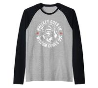 Decir Divertido Que el Whisky va en la sabiduría Sale Mujeres Hombres Camiseta Manga Raglan