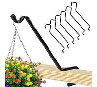 Deck Hook for Bird Feeder - 6 Pack Railing Plant Hangers, 9.6 Inch Heavy Duty Flower Basket Support Hooks, Durable Iron Outdoor Brackets for Patio Balcony Garden Backyard Lawn Apartment Hanging
