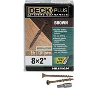 Deck Plus 49004 Tornillos de madera para exteriores, #8 x 2 pulgadas, revestimiento epoxi de 4 capas, accionamiento Torx/Star incluido, rosca gruesa, tornillos de cubierta, resistentes a la corrosión