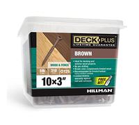 Deck Plus Tornillos de madera, tornillos exteriores marrones, 3 pulgadas x #10, 5 libras