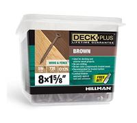 Deck Plus Tornillos para madera, tornillos exteriores marrones, 1-5/8 pulgadas x #10, 5 libras