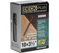 Deck Plus Tornillos para madera, tornillos exteriores marrones, 3-1/2 pulgadas x #10, 1 libra