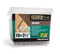 Deck Plus Tornillos para madera, tornillos exteriores marrones, 3-1/2" x #10, 5 libras