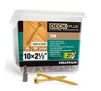 Deck Plus Tornillos para madera, tornillos exteriores tostados, #10-2.5 pulgadas, caja de 5 libras, 48416, color blanco