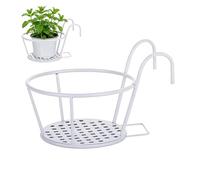 Deck Rail Plant Holder - Iron Balcony Flower Rack, Thickened Weather-Resistant Metal Railing Planter Stand for Pots | Hanging Balcony Garden Shelf for Indoor Outdoor Patio Porch Windowsill Decor Use