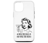 Deck The Halls and Spike The Olives Retro Christmas Graphic Carcasa para iPhone 12/12 Pro