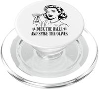 Deck The Halls and Spike The Olives Retro Christmas Graphic PopSockets PopGrip para MagSafe