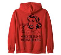 Deck The Halls and Spike The Olives Retro Christmas Graphic Sudadera con Capucha