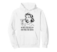 Deck The Halls and Spike The Olives Retro Christmas Graphic Sudadera con Capucha