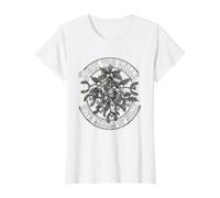 Deck The Halls with Skulls of Holly Black Metal Christmas Camiseta gráfica económica, Mujer, Blanco, S