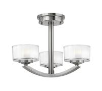 Deckenleuchte 3-flmg Lou en Blanco Níquel Elegante Moderno Lámpara Salón Comedor