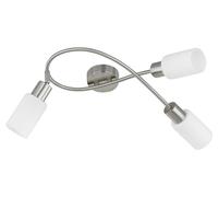 Deckenleuchte 3x E14 Ø8cm En Níquel Luz Manta Moderno Lámpara Techo Cristal