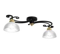 Deckenleuchte Cristal Metal Negro Blanco Latón Antiguo Casa de Campo Piso Techo