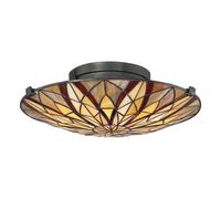 Deckenleuchte Cristal Tiffany Estilo Ø42cm Redondo 2x E27 Lámpara de Techo Salón