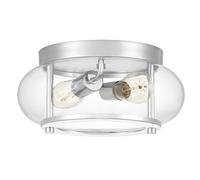 Deckenleuchte de Baño Cromo Metal Cristal Ø 30,5CM Redondo IP44 2x E27 Lámpara