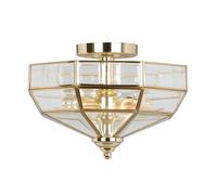 Deckenleuchte Hesu Latón Pulido Ø32cm 2xE27 Salón Pasillo Estilo Moderno Lámpara