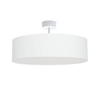 Deckenleuchte Lámpara de Techo Blanco Pantalla de Tela Redondo Ø 50cm H: 28,5cm
