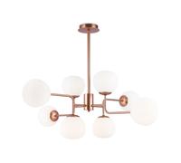 Deckenleuchte Lámpara de Techo Mesa de Comedor 96cm Ancho En Latón Blanco 8x E14