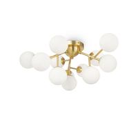 Deckenleuchte Metal Cristal 60CM Ancho en Dorado Blanco 12x G9 Techo De Salón