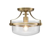 Deckenleuchte Metal Cristal D:33CM En Latón E27 Redondo Techo Cocina Pasillo
