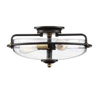 QUOIZEL Plafón Griffin bronce/transparente, 3 luces