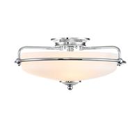 Deckenleuchte Metal Cristal D: 42,2 CM Redondo Cromo Blanco 3x E27 Techo Pasillo