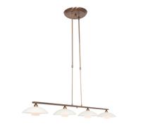 Deckenleuchte Metal Cristal en Bronce Crema Cocina In 9 Techo 4-flammig