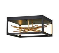 Deckenleuchte Moderno LED en Negro Oro Cuadrados B: 46 CM Techo Interior