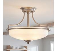 Deckenleuchte Níquel Crema Cristal Blendarm 3xE27 Ø43, 3 CM Techo Comedor