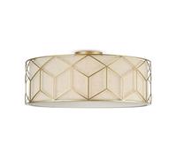 Deckenleuchte Redondo E27 Ø 57CM en Dorado Natural Metal Tela de Techo Salón