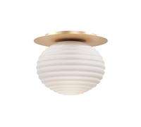 Deckenleuchte Redondo Pantalla de Cristal Ø 35CM E27 en Dorado Blanco Moderno