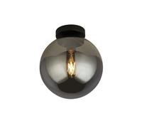 Deckenleuchte Salón Cristal Metal Negro E27 Ø25 CM Redondo Bola Lámpara de Techo
