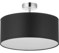 Deckenleuchte Yasa Negro Blanco Tela 4xE27 Ø40cm Blendarm Salón Lámpara Pasillo