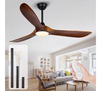 Deckenventilator mit Beleuchtung und Fernbedienung Leise, Deckenventilator im Freien, deckenventilatoren für niedrige decken, Moderne Flügel Geräuschloser DC-Motor (Ventilador de techo con luz, 132cm)