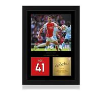 Declan Rice - Foto enmarcada tamaño A4, firma digital reproducida, regalo para los fanáticos del Arsenal FC
