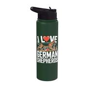 Declaración apasionada de I Love German Shepherds Stainless Steel Insulated Water Bottle