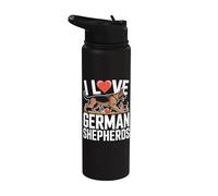 Declaración apasionada de I Love German Shepherds Stainless Steel Insulated Water Bottle