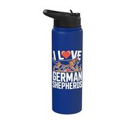 Declaración apasionada de I Love German Shepherds Stainless Steel Insulated Water Bottle