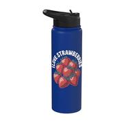 Declaración apasionada de I Love Strawberries Berry Stainless Steel Insulated Water Bottle
