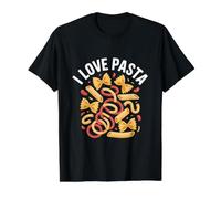 Declaración apasionada de la gastronomía I Love Pasta Camiseta gráfica económica, Hombre, Negro, L