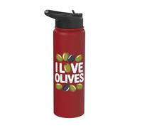 Declaración audaz de I Love Olives Stainless Steel Insulated Water Bottle