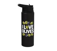 Declaración audaz de I Love Olives Stainless Steel Insulated Water Bottle