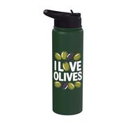 Declaración audaz de I Love Olives Stainless Steel Insulated Water Bottle